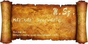 Máté Szervác névjegykártya