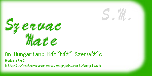 szervac mate business card